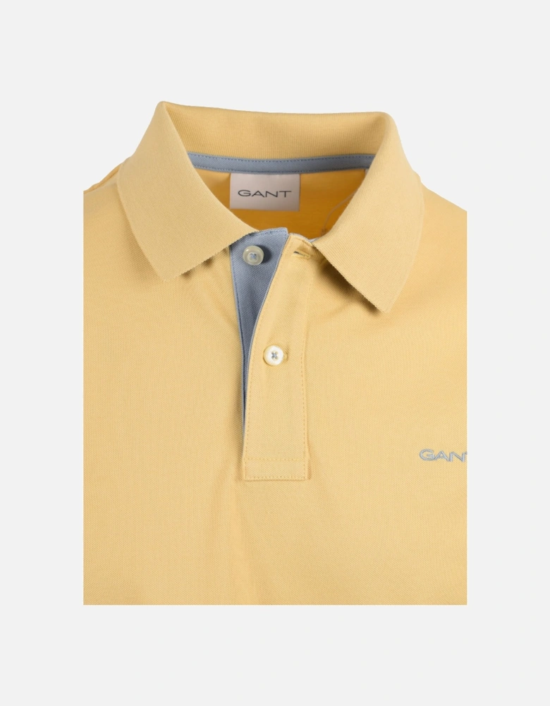 Contrast Collar Ss Polo Shirt Dusty Yellow