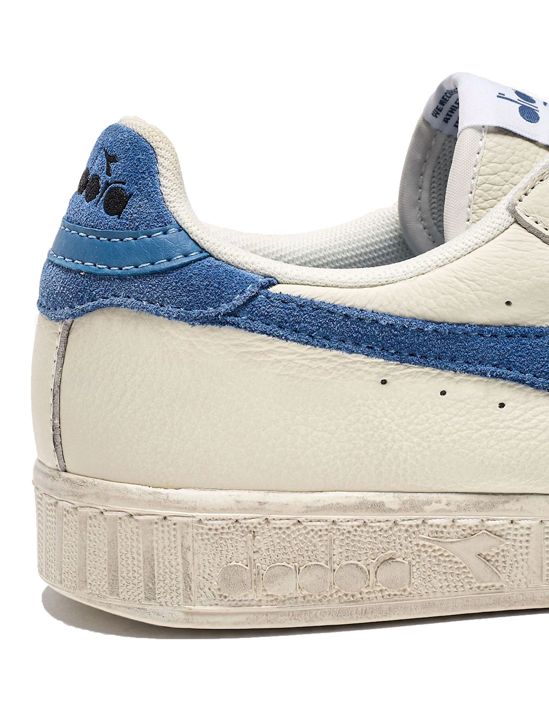 Game L Low Waxed Suede Pop Trainer White/Bleached Denim