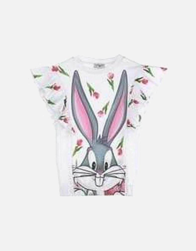 Girls White Bugs Bunny  Dress