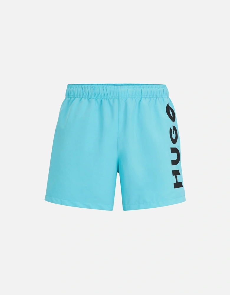 Abas Side Logo Swim Shorts, Aqua Blue