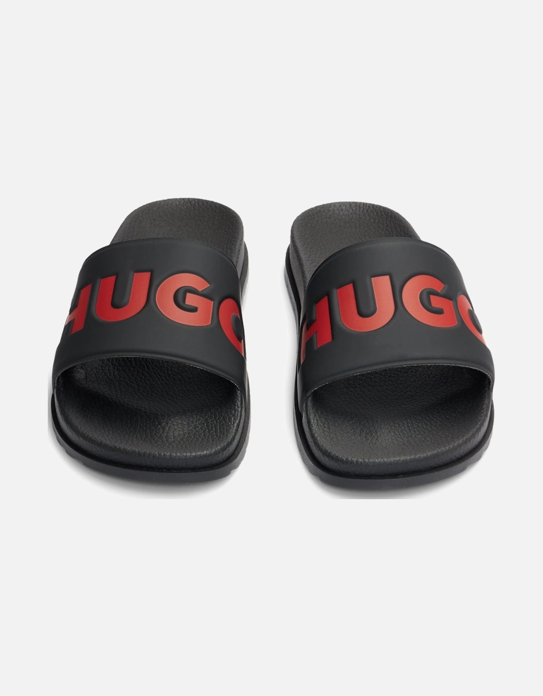 Logo Strap Sliders, Black/Red