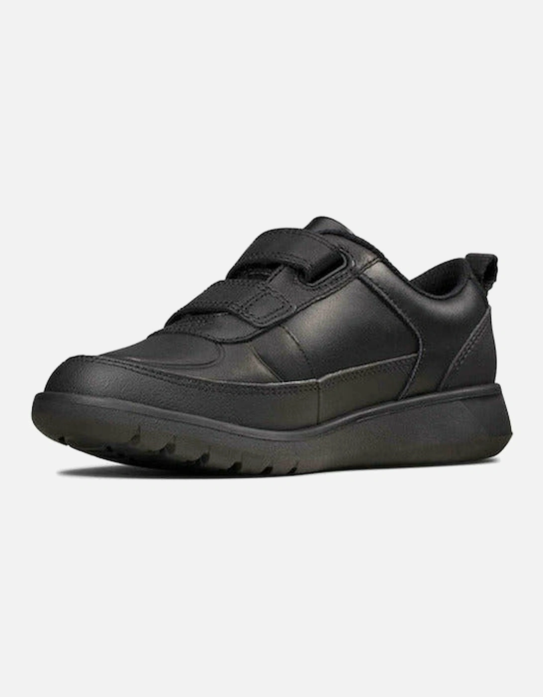 Scape Flare Kids black leather school Shoes