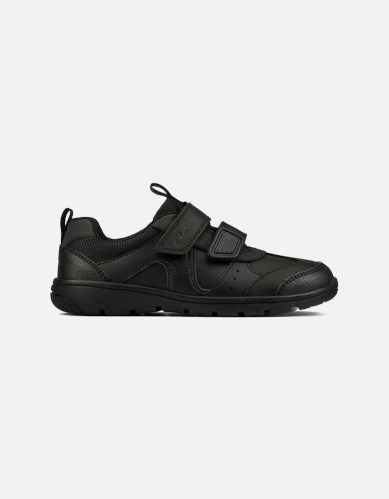 Scooter Run Kid black leather school shoe