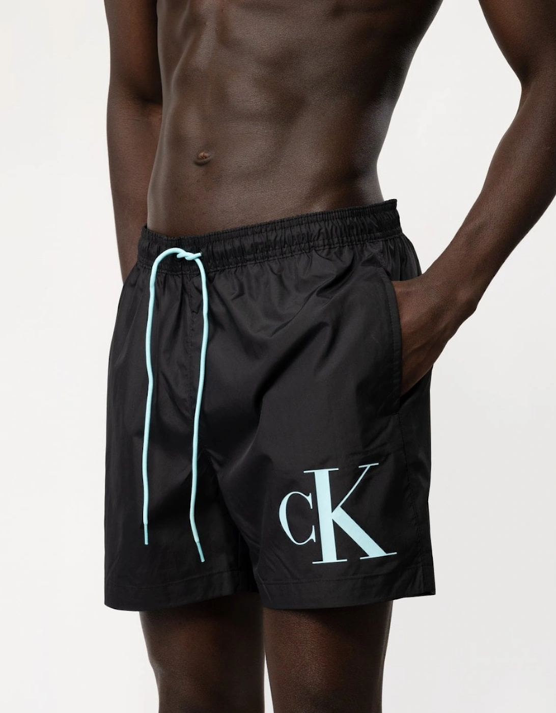 CKJ Monogram Mens Medium Drawstring Swimshorts