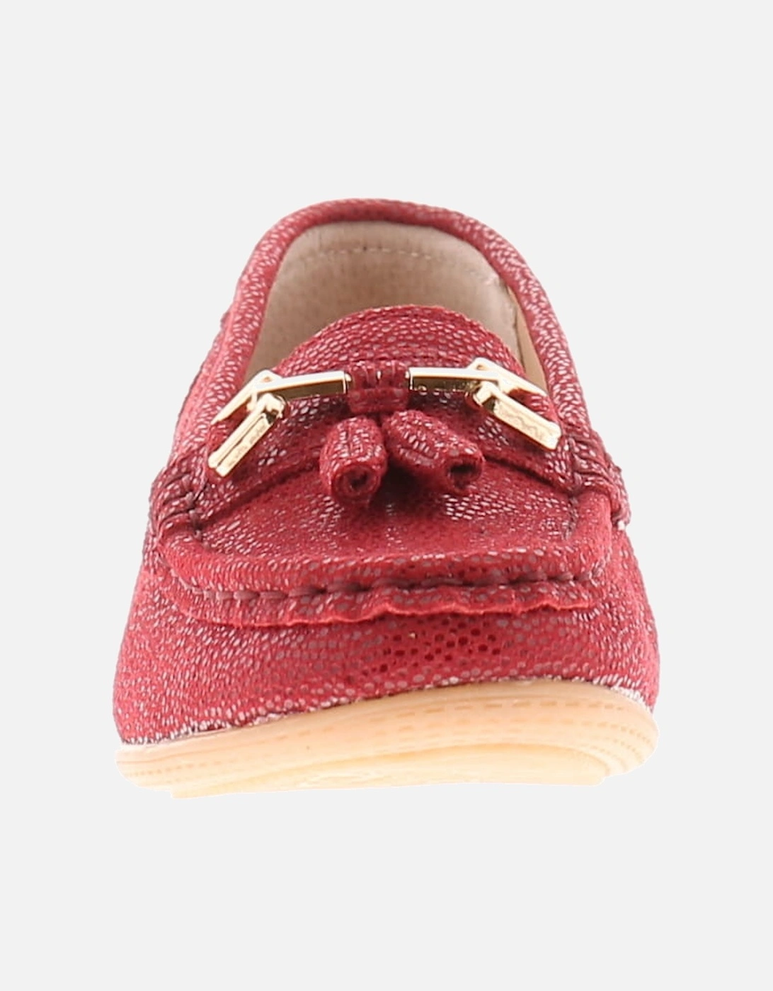Womens Shoes Flat Tahiti Leather Slip On red UK Size