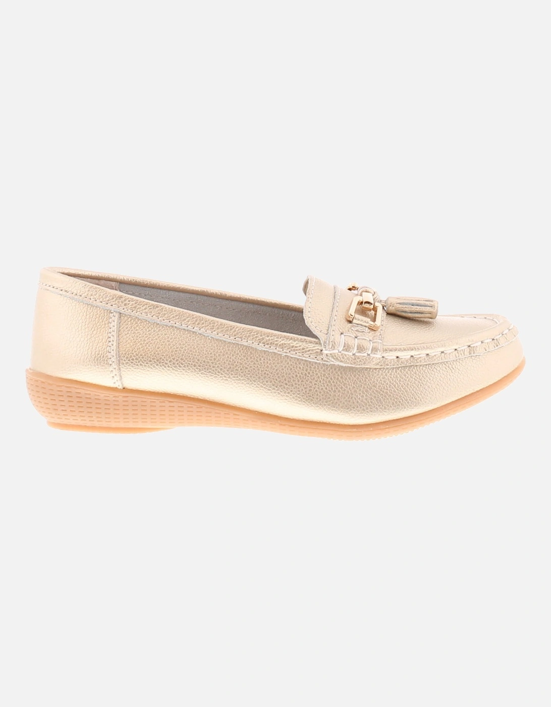 Womens Shoes Flat Nautical Leather Slip On gold UK Size