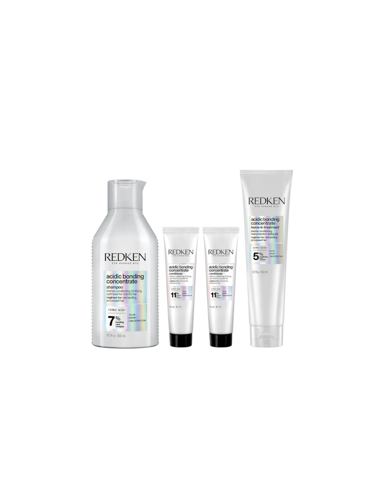 Acidic Bonding Concentrate Shampoo 300ml, 2x Conditioner 30ml, and Leave-in Hair Treatment 150ml Bundle (Worth £56.54)