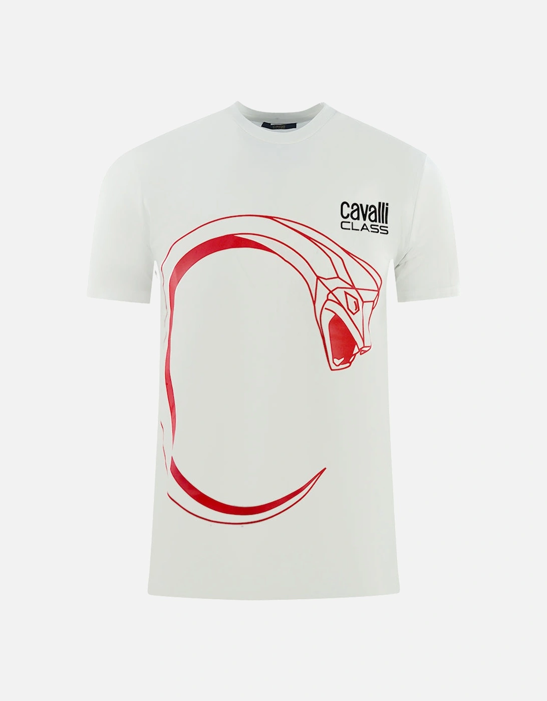 Cavalli Class Large Snake Logo White T-Shirt, 3 of 2
