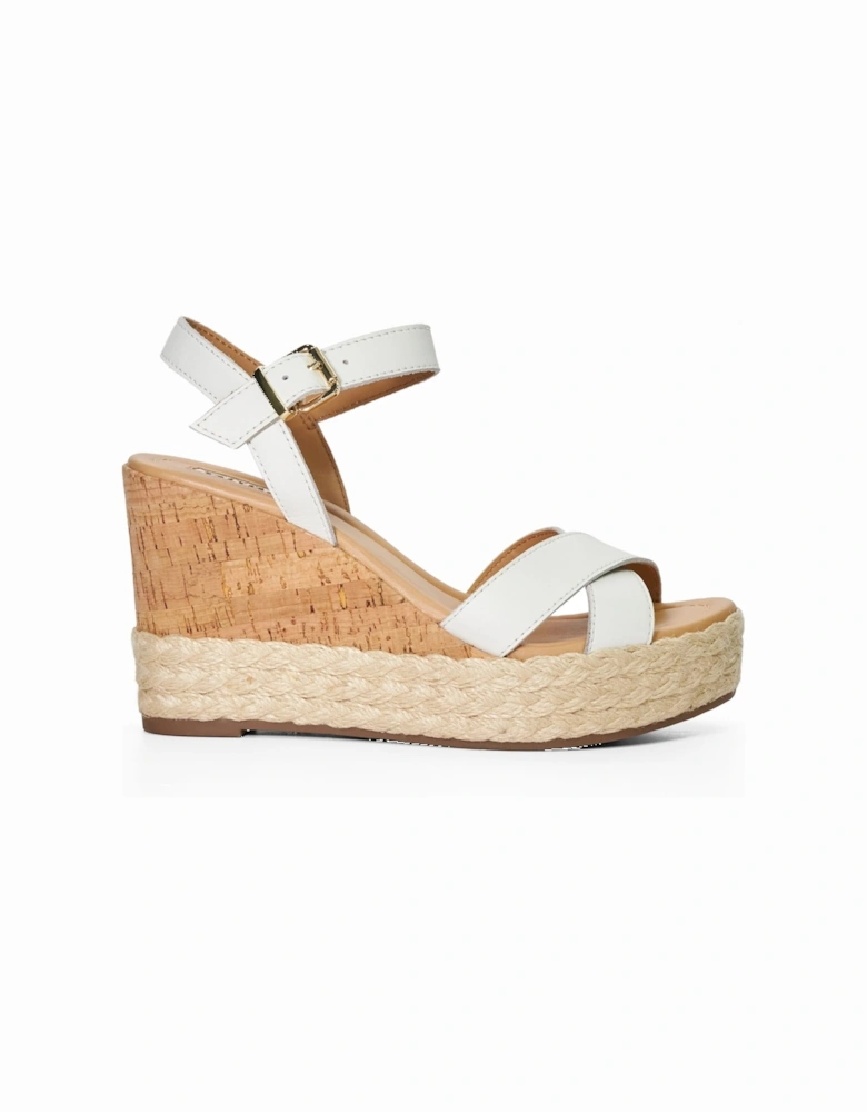 Ladies Kindest - Cork And Woven Wedge Sandals