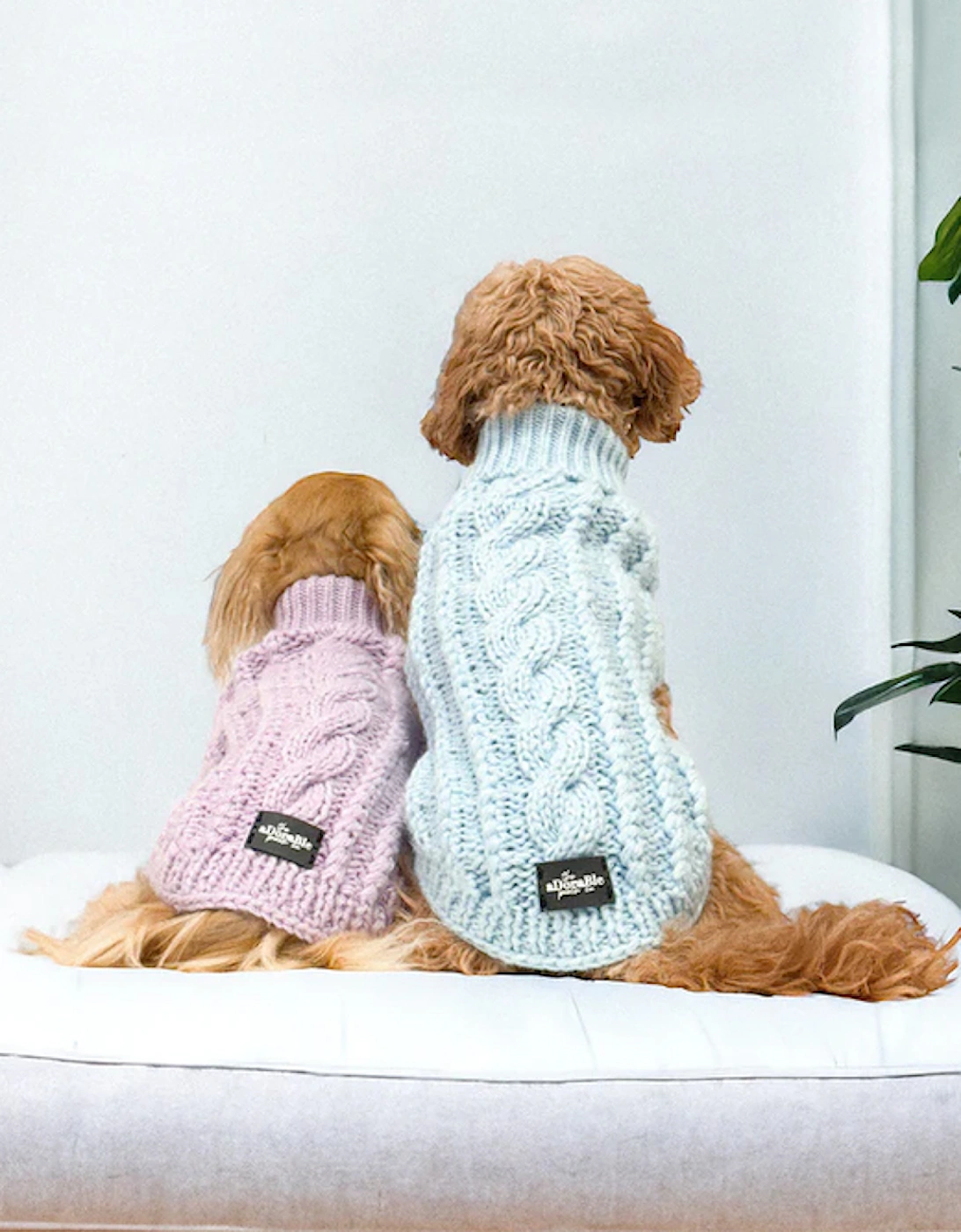 Hand Knitted Dachshund Knitted Jumper Ice Blue