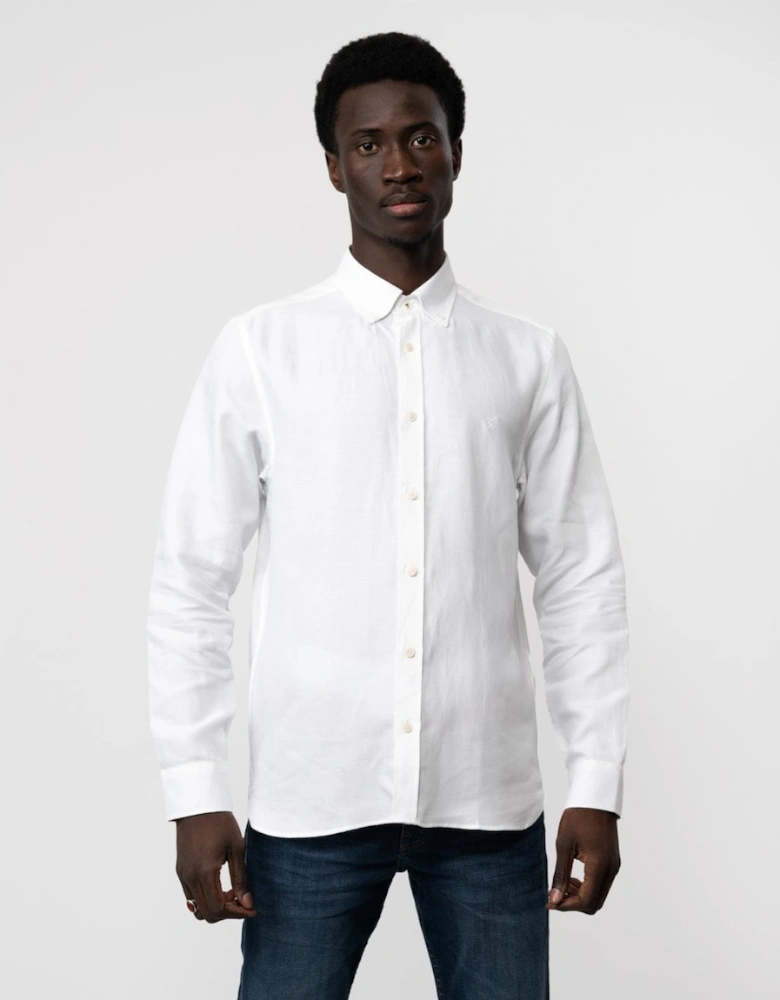 Ognon Mens Long Sleeve Cotton Lyocell Script Shirt