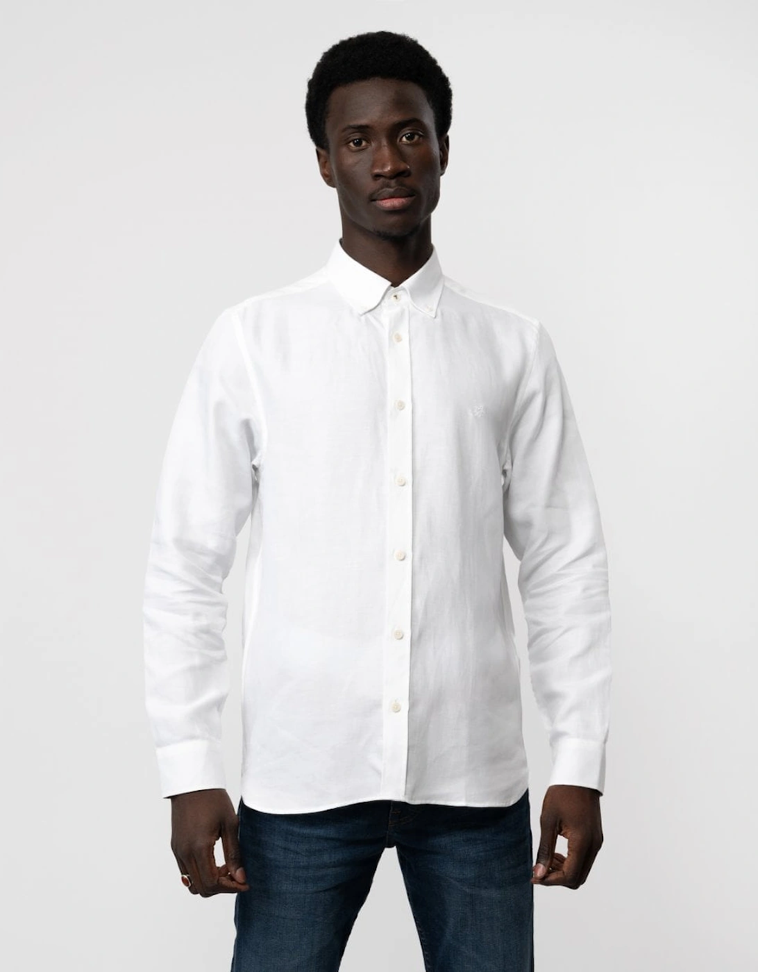 Ognon Mens Long Sleeve Cotton Lyocell Script Shirt, 5 of 4