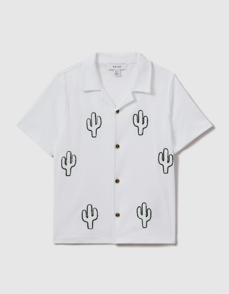 Cotton Cactus Cuban Collar Shirt