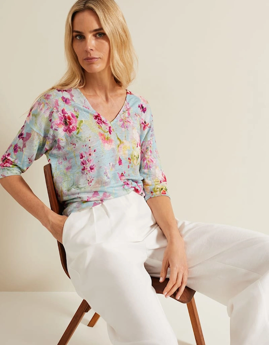 Flossie Floral Linen Top, 7 of 6