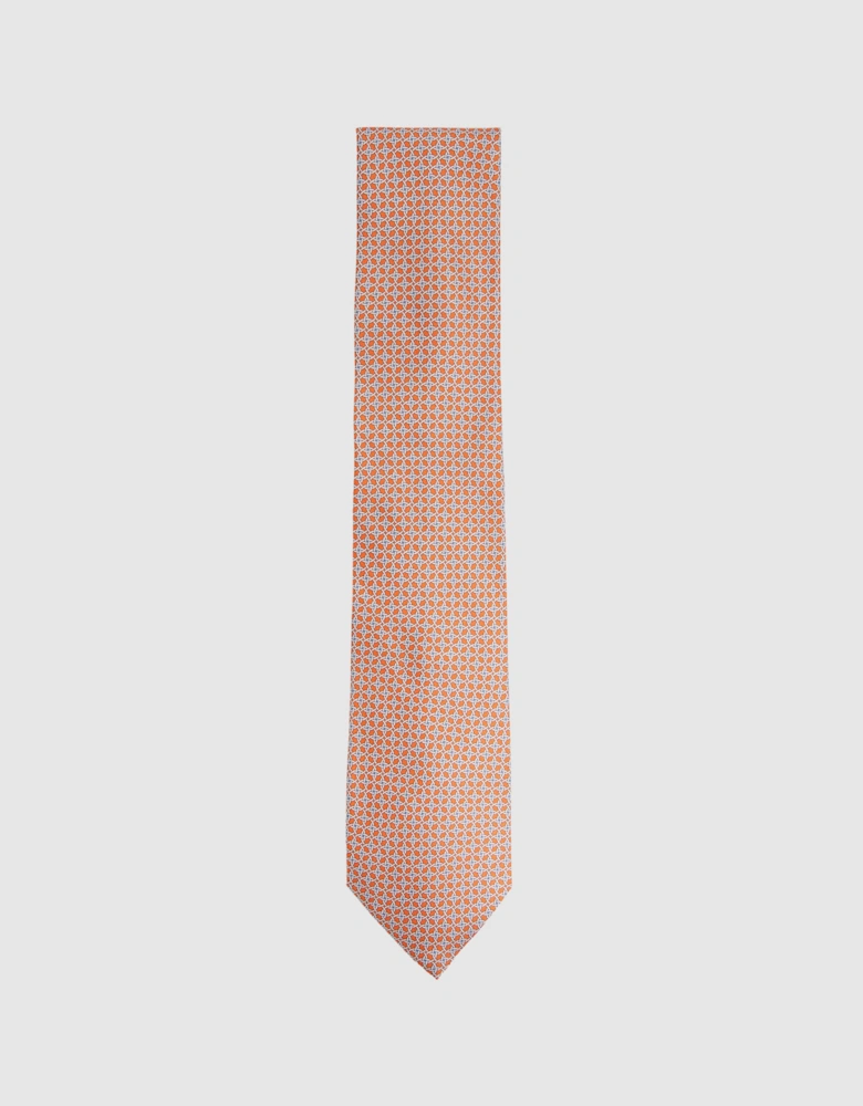 Silk Geometric Print Tie