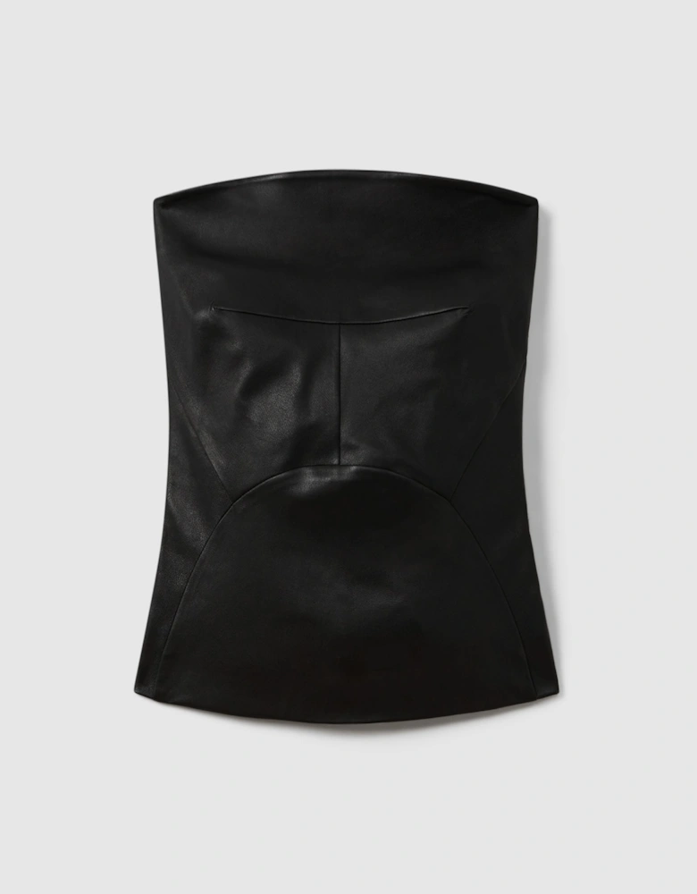 Atelier Strapless Leather Top