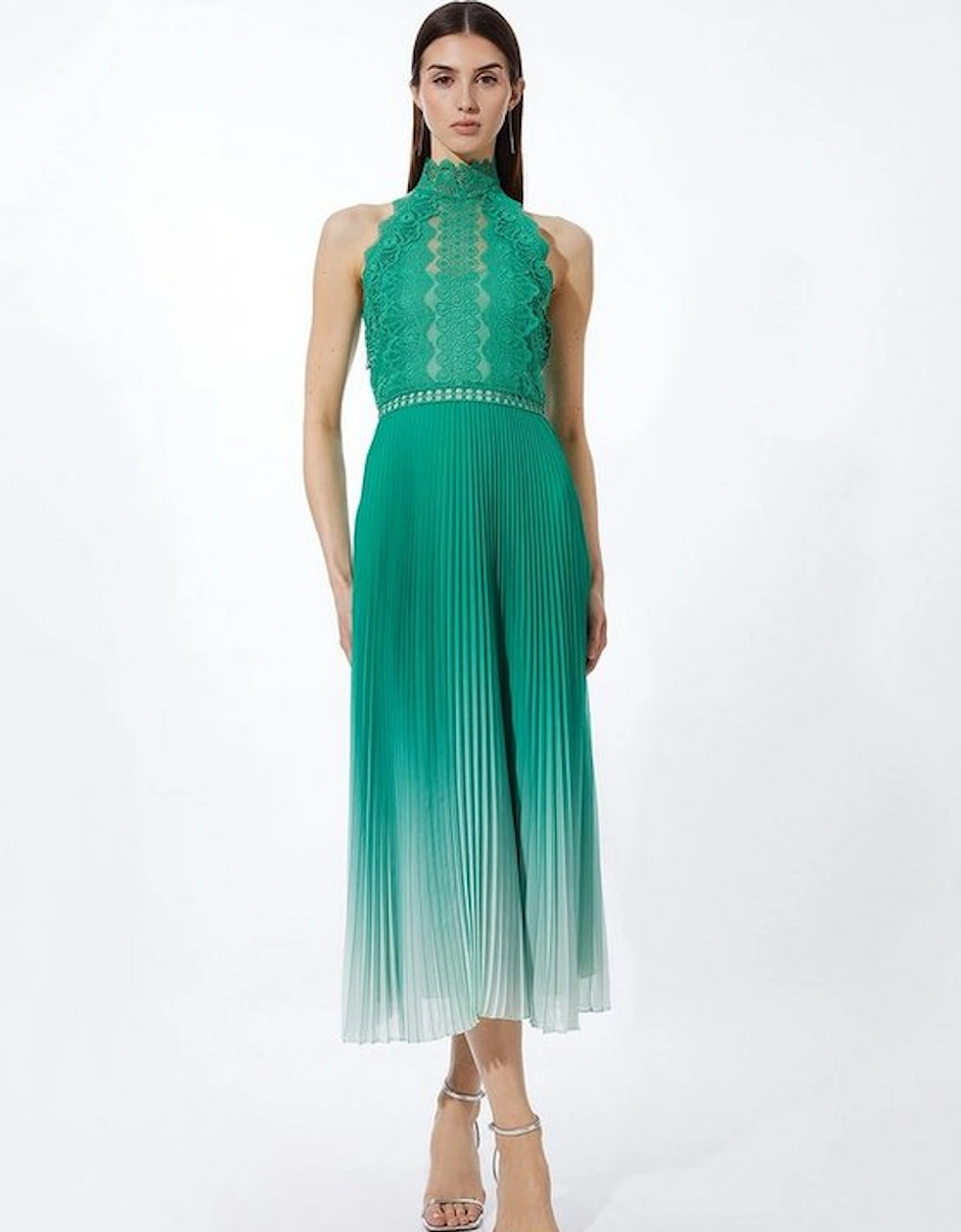 Guipure Lace Ombre Woven Halter Maxi Dress, 5 of 4