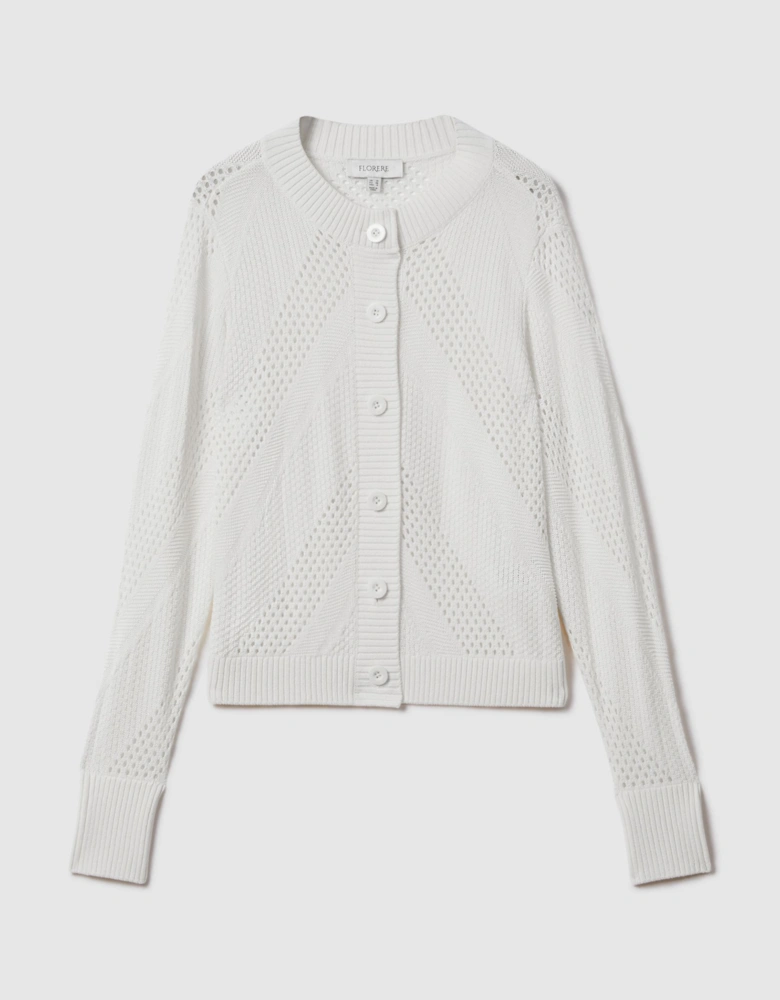 Florere Crochet Button-Through Cardigan