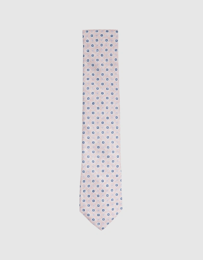 Silk Floral Print Tie