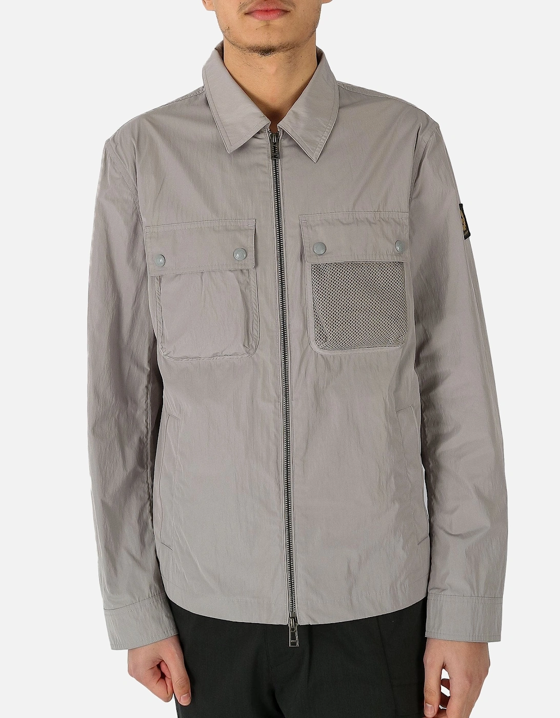 Outline Zip Mesh Pocket Grey Overshirt Jacket, 5 of 4