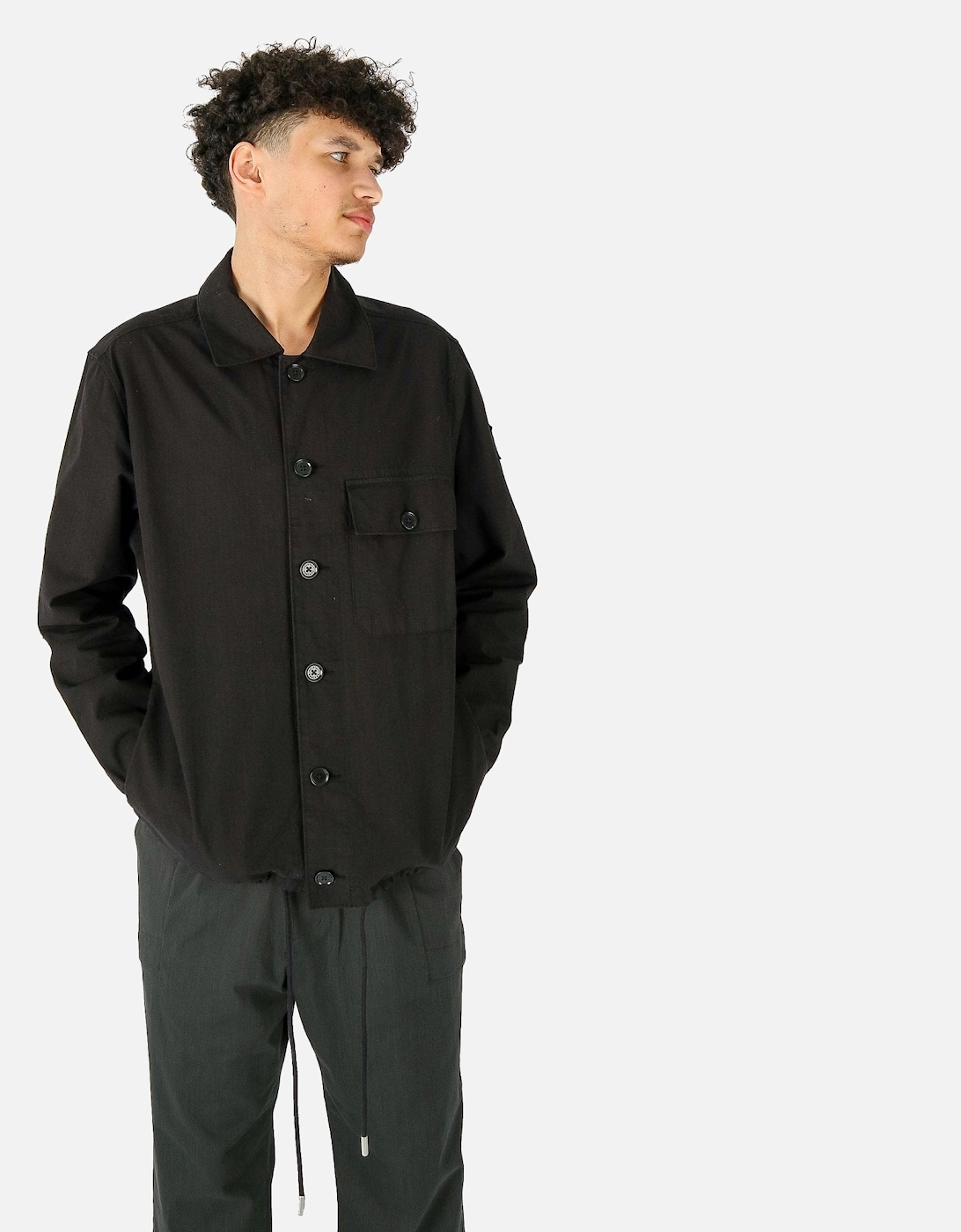 Gulley Button Black Overshirt Jacket, 5 of 4
