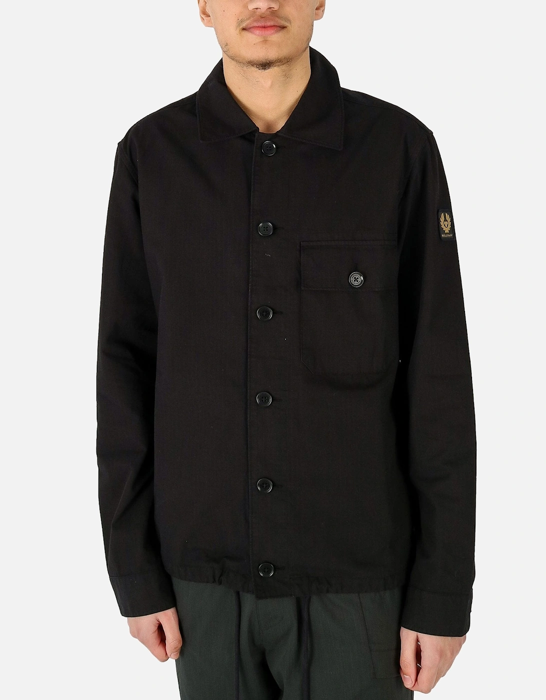 Gulley Button Black Overshirt Jacket