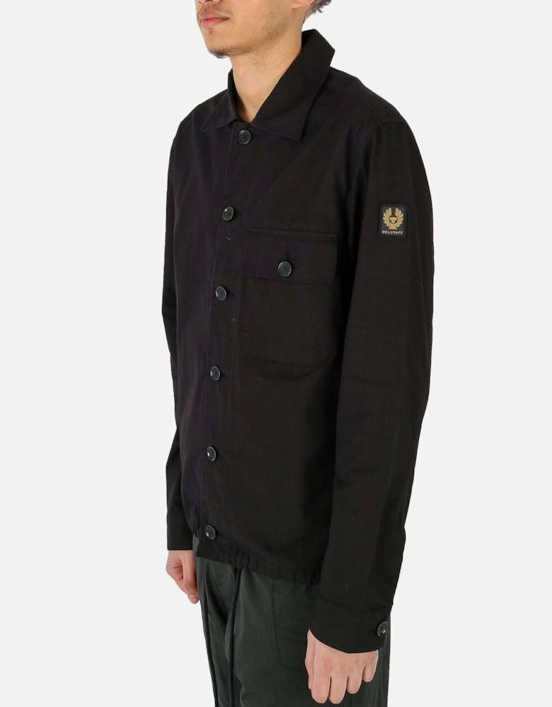 Gulley Button Black Overshirt Jacket