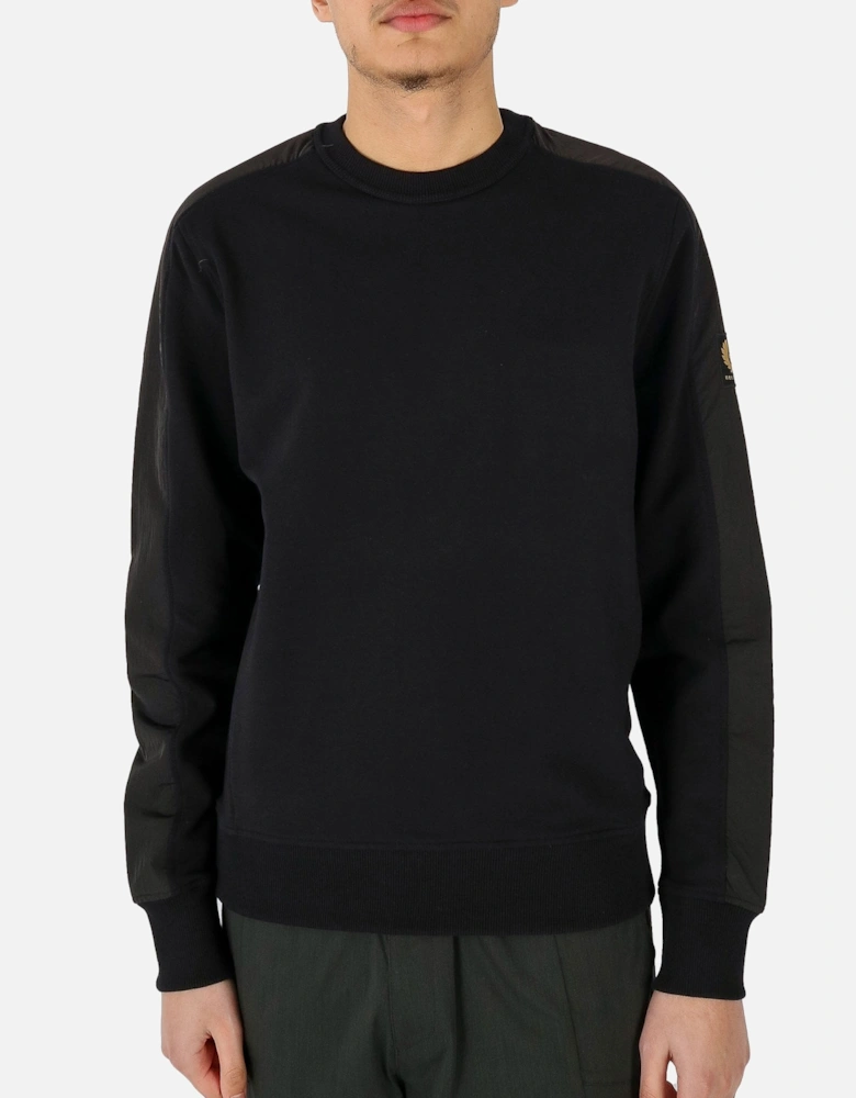 Transit Nylon Trim Black Sweatshirt