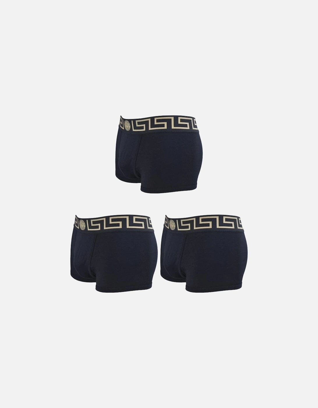 3-Pack Greca Border Boxer Trunks, Black