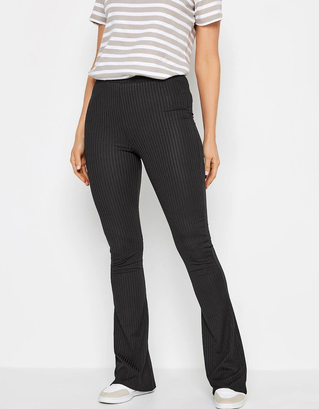 Tall Black Ribbed Flare Trouser 36", 2 of 1