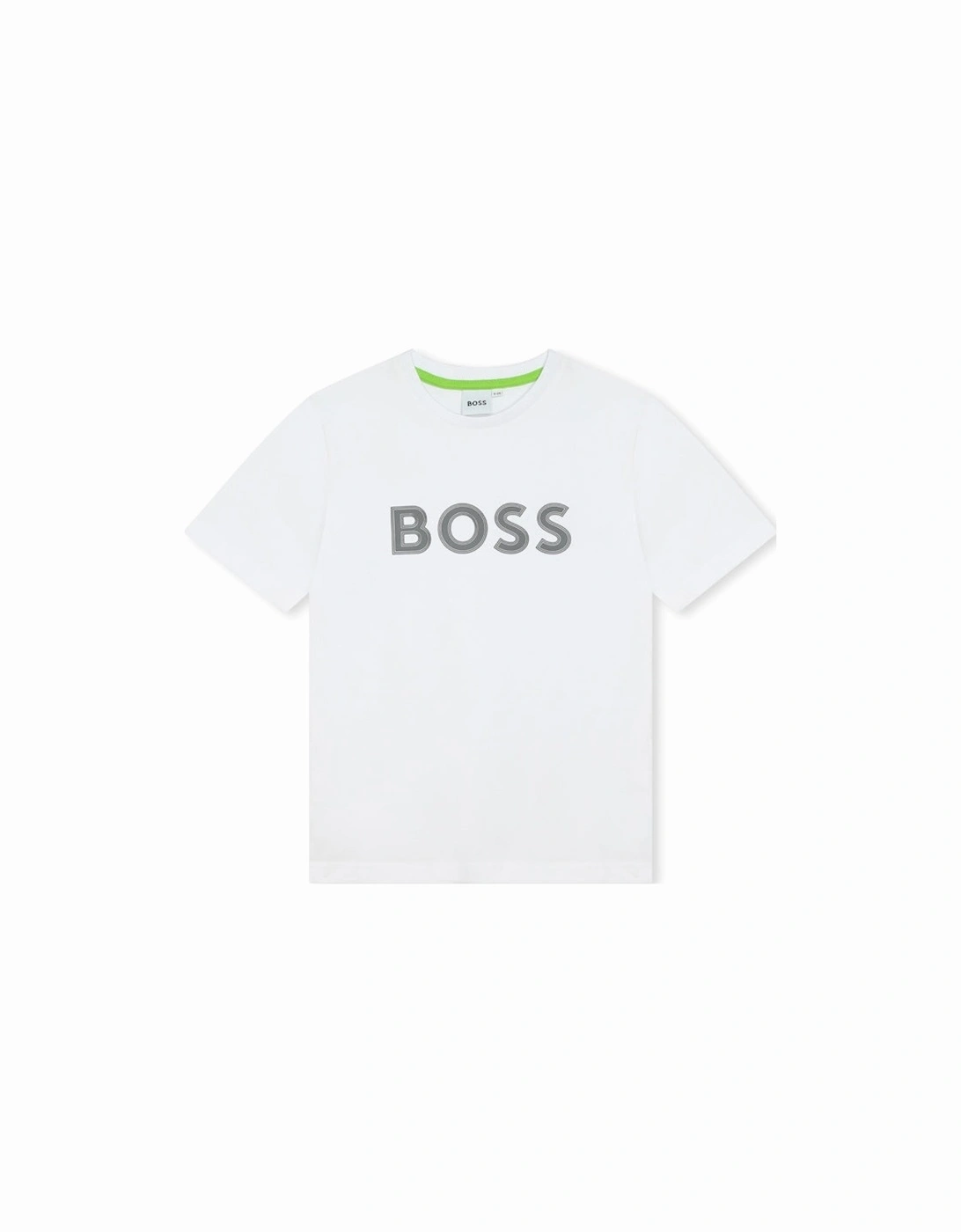 Boys White T shirt With Black Logo, 3 of 2