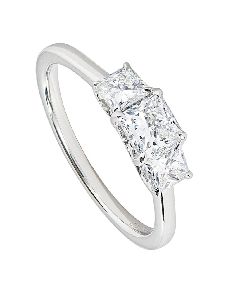 Mavis 9ct White Gold 1ct tw Lab Grown Diamond Three Stone Engagement Ring