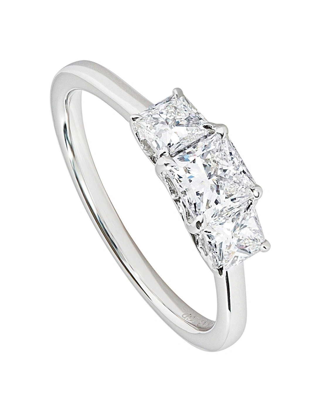 Mavis 9ct White Gold 1ct tw Lab Grown Diamond Three Stone Engagement Ring, 2 of 1