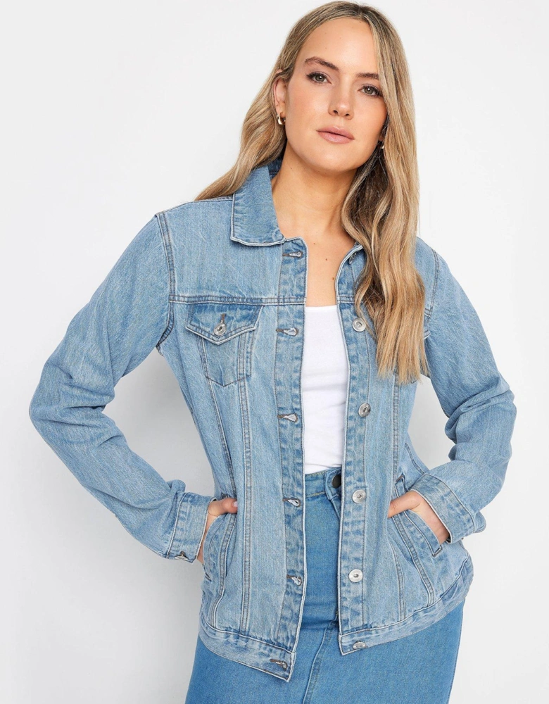 Tall Mid Wash Blue Denim Jacket