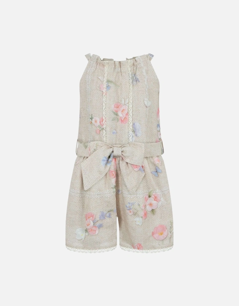 Girls Beige Playsuit