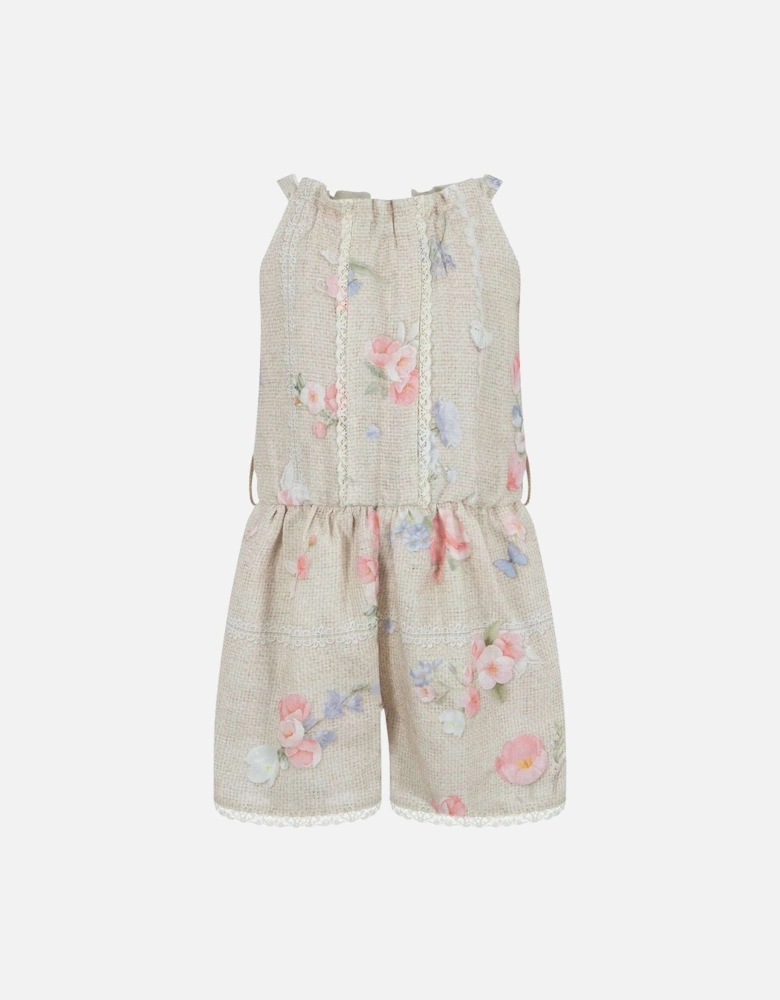 Girls Beige Playsuit