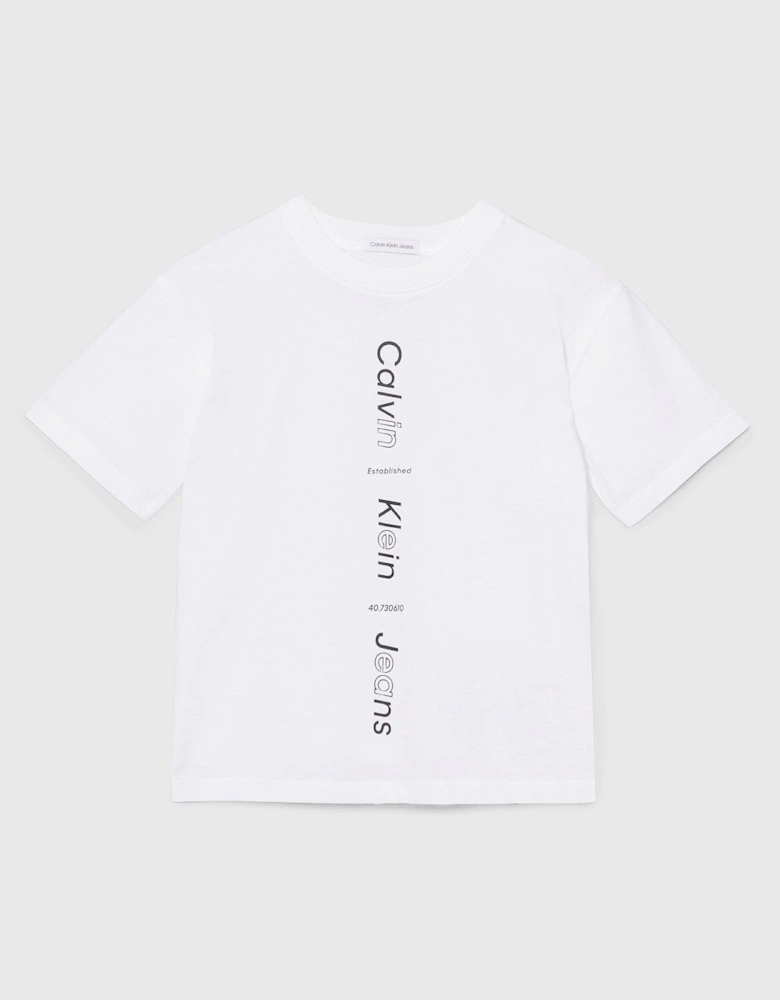 Boys Maxi Inst.logo Relaxed Short Sleeve T-shirt - Bright White