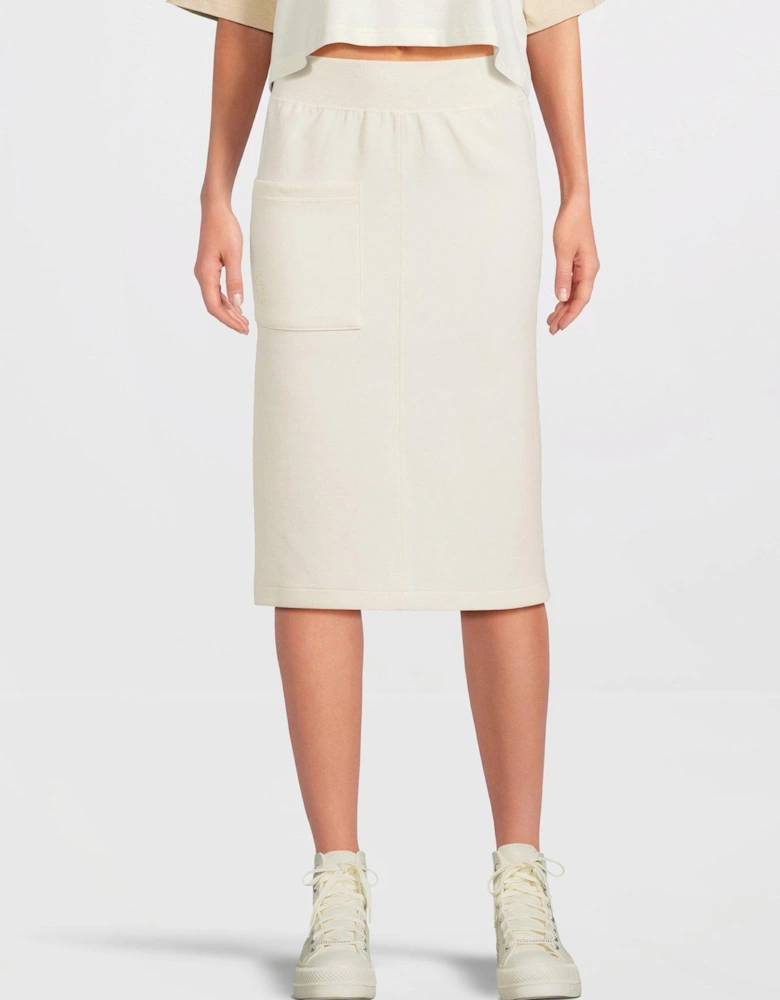 Womens Chuck Taylor Embro Pocket Skirt - Off White