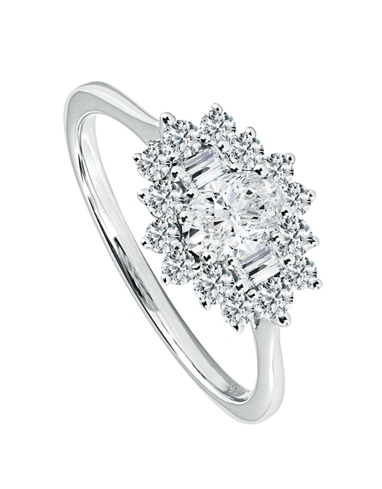 Daisy 9ct White Gold 0.75ct tw Lab Grown Diamond Cluster Ring