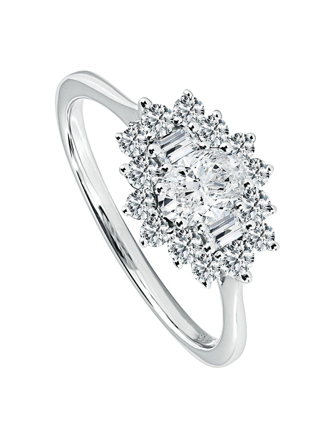 Daisy 9ct White Gold 0.75ct tw Lab Grown Diamond Cluster Ring, 2 of 1