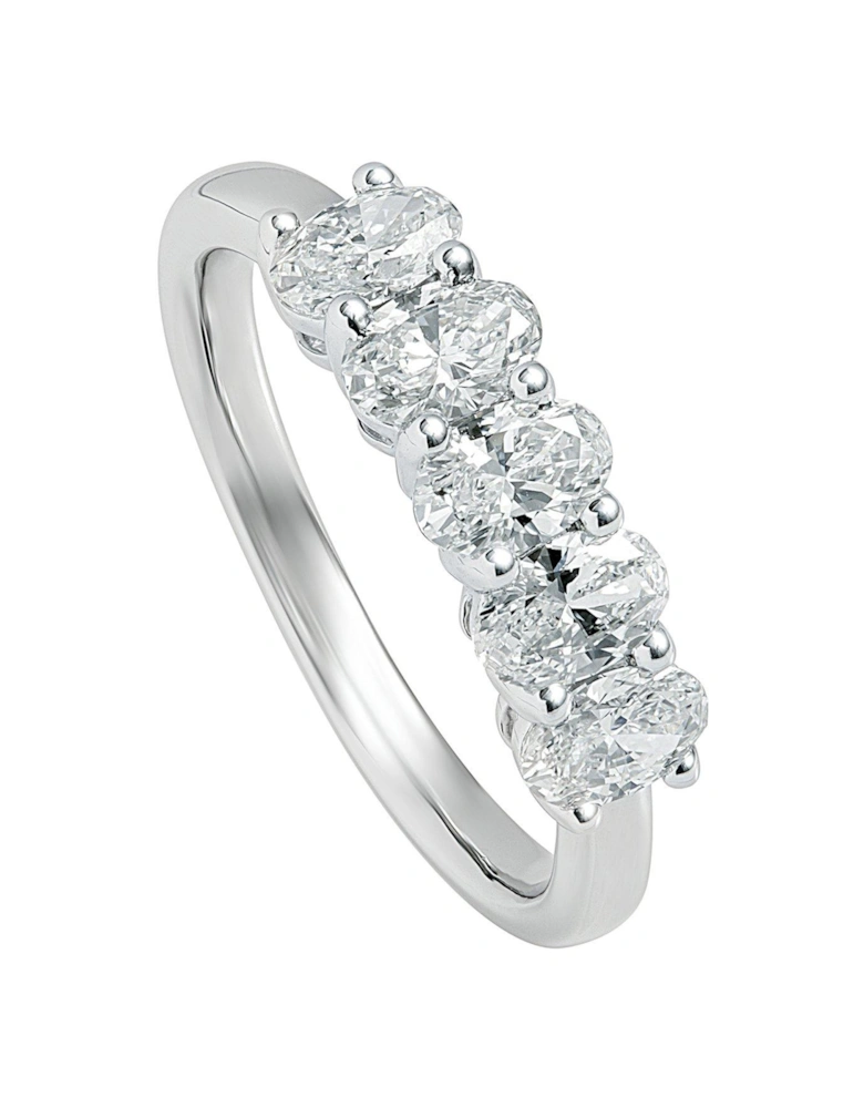 Chiara 9ct White Gold 1ct tw Lab Grown Diamond Five Stone Engagement Ring
