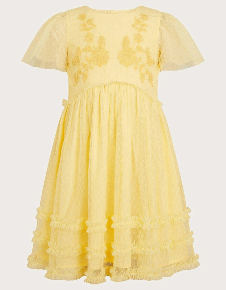 Girls Buttercup Dobby Dress - Yellow