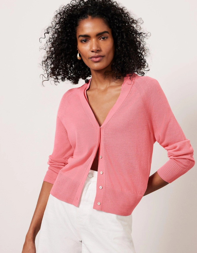 Pink Button Up Cardigan