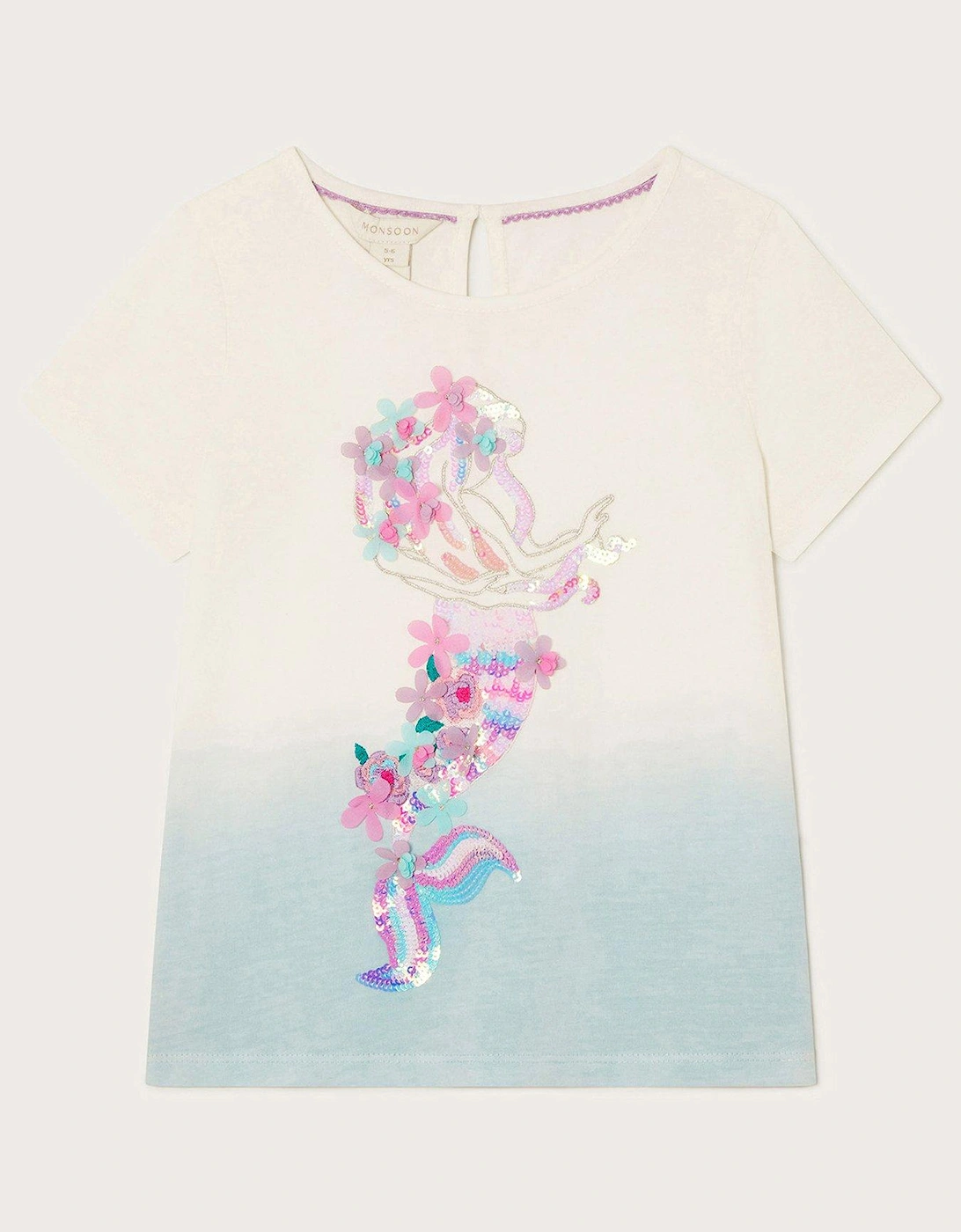 Girls Ombre Mermaid T-Shirt - Blue, 2 of 1
