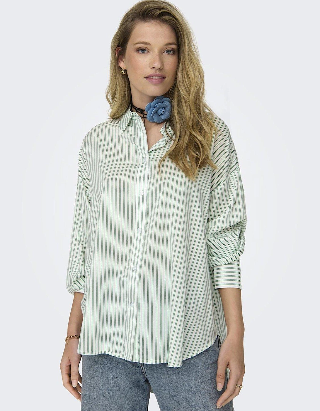 Oversized Stripe Shirt - Green, 6 of 5