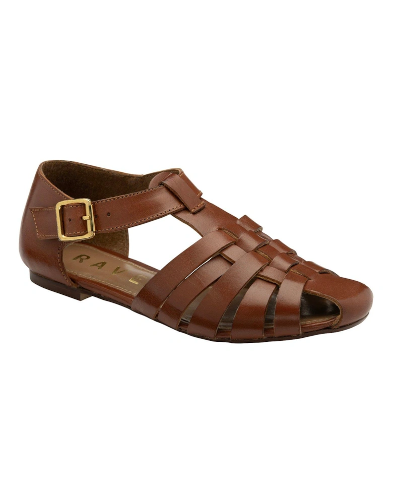 Garlston Leather Gladiator Flat Sandals - Tan