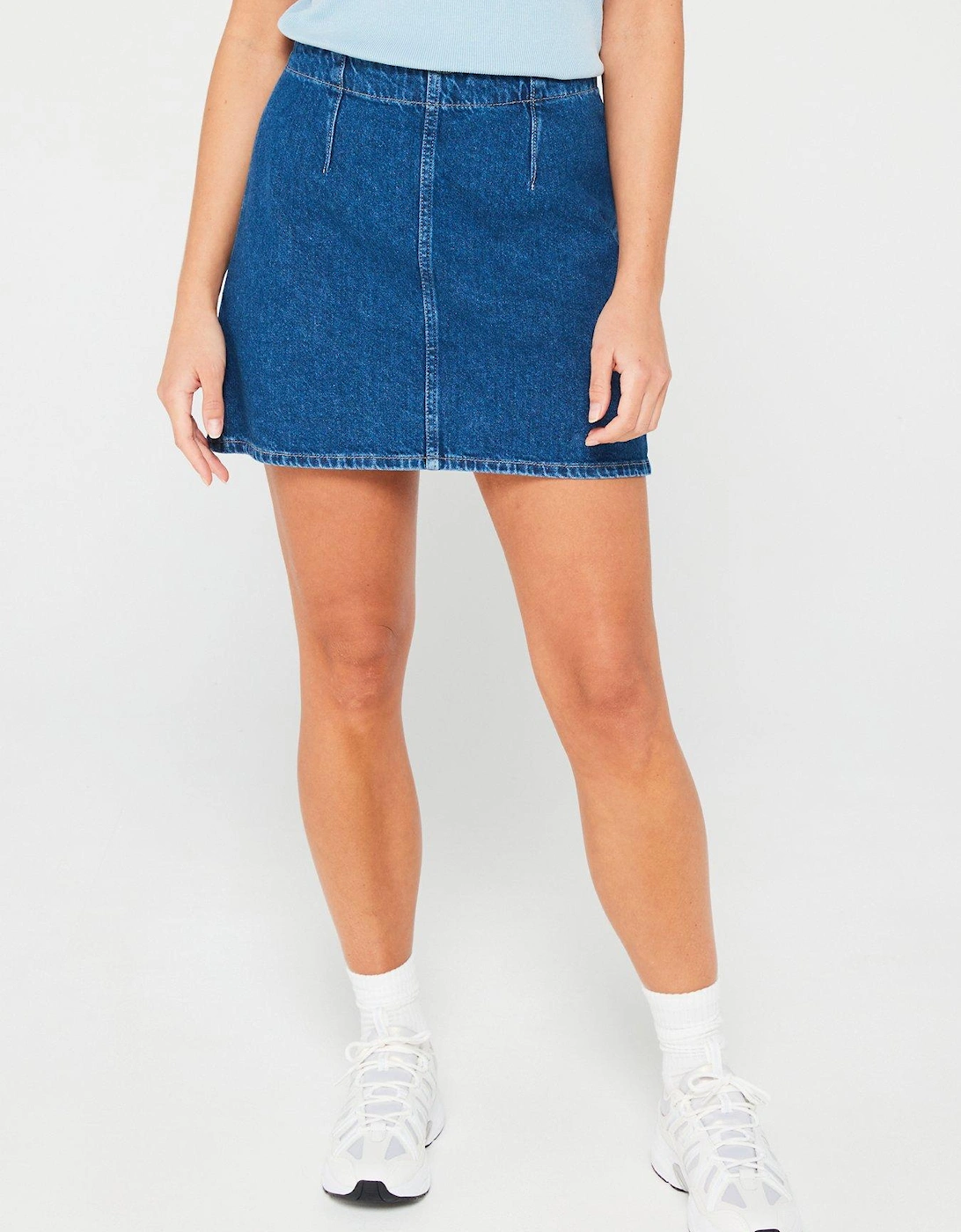 Jeans Denim A-line Mini Skirt - Blue, 3 of 2