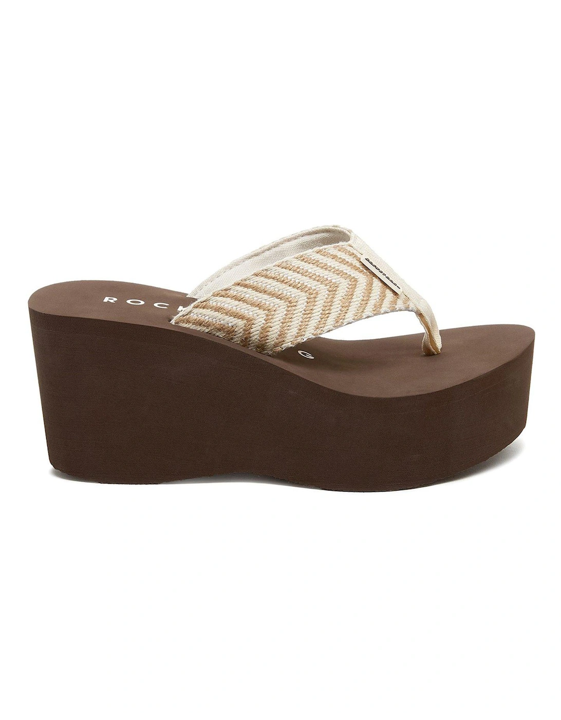 Crush Toe Post Wedged Sandals - Natural, 2 of 1