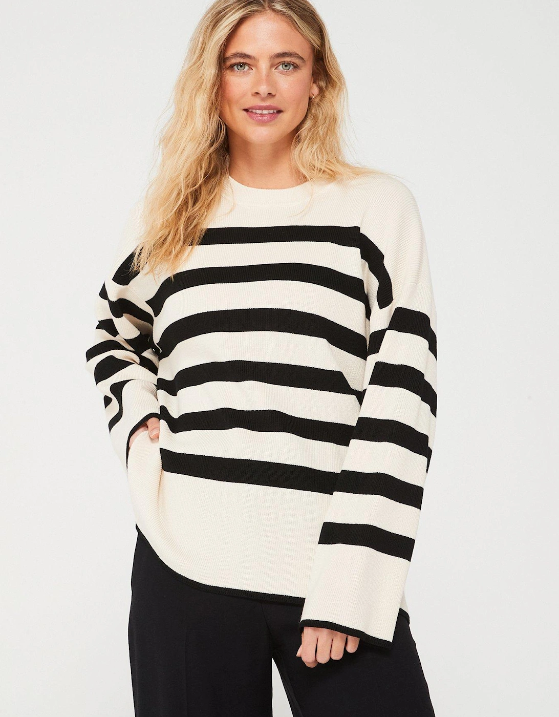Crew Neck Knitted Jumper - White, 3 of 2