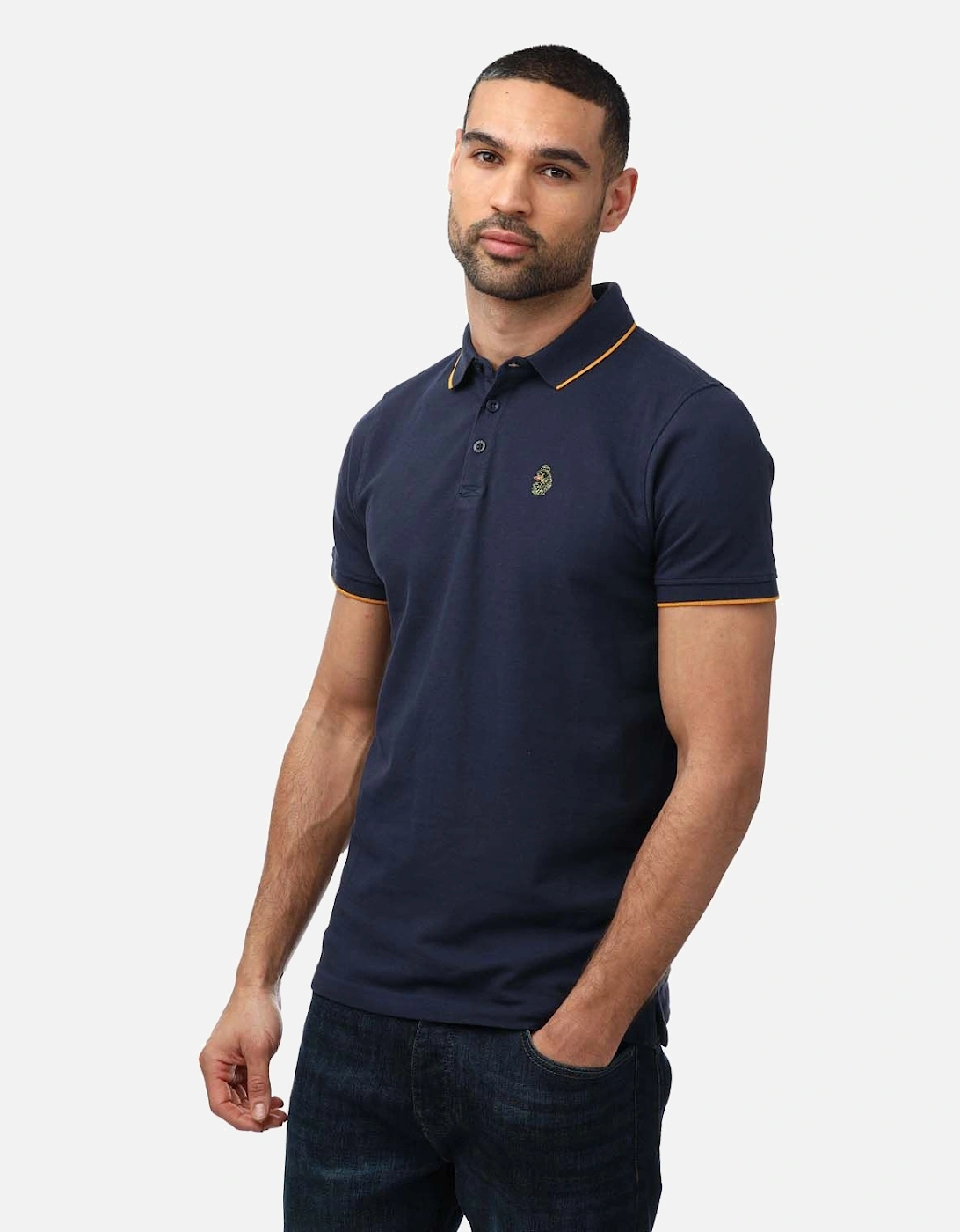 Mens Ricky Gold Tipped Polo Shirt, 5 of 4